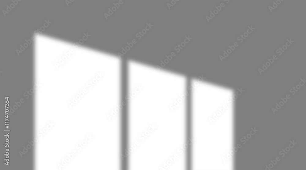 Windows Inner Shadow Window shadow overlay effect. Shadow of window frame isolated on ...