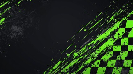 Poster - Grunge racing flag design.
