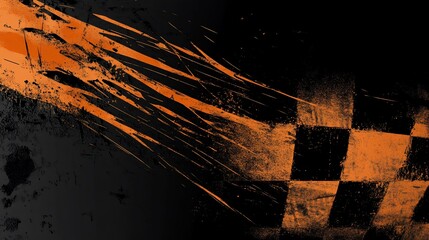 Aufkleber - Grunge racing flag design. (1)