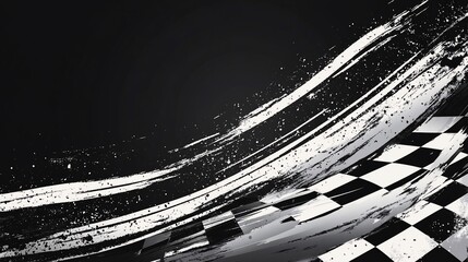 Aufkleber - Abstract checkered flag design with grunge texture. (20)