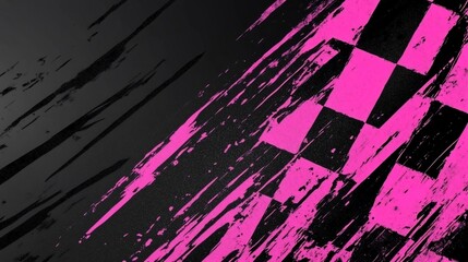 Poster - Abstract checkered flag with grunge texture. (13)