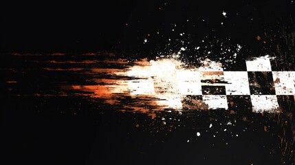 Poster - Abstract checkered flag design with motion blur effect.