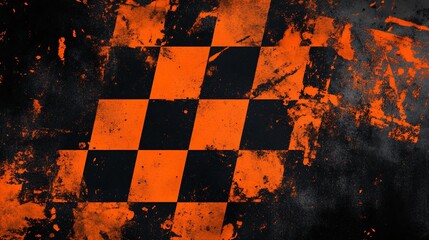Poster - Grunge checkered flag background. (10)