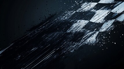 Poster - Abstract checkered flag design with motion blur and splashes.