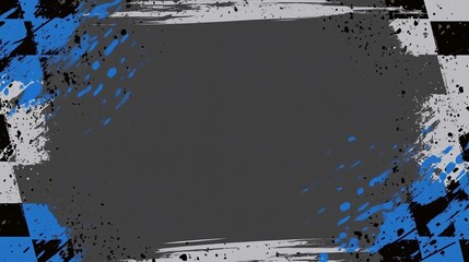 Aufkleber - Grunge racing background with gray and blue splatters.