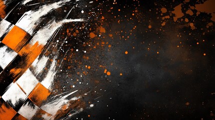 Poster - Abstract checkered flag with grunge texture. (17)