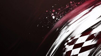 Poster - Abstract checkered flag design with dark background. (1)