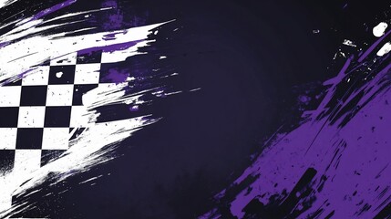 Aufkleber - Checkered flag graphic with grunge brush strokes.