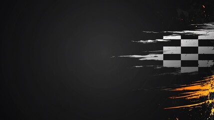 Poster - Abstract racing flag background with grunge texture. (3)
