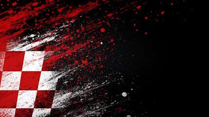 Poster - Checkered flag with grunge effect. (2)
