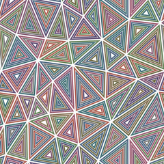 Poster - Vector science background with large shapes, multiple repeated inner triangles, and a multicolored style. Seamless and repeatable pattern.