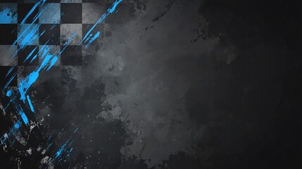 Poster - Abstract checkered flag background with grunge texture. (9)
