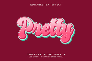 Poster - 3d Cute Pretty Editable Text Effect