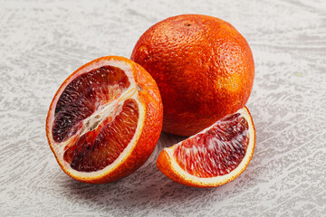 Red Sicilian orange ripe and juicy