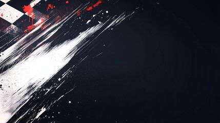 Poster - Checkered flag with paint splatters. (2)