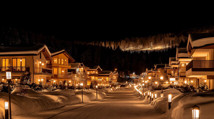 Wall Mural - Snowy landscape in the Alps.