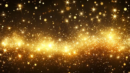 Poster - sparkling golden glitter and lights abstract background with a dynamic and festive atmosphere perfec