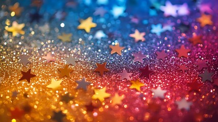 Poster - Mesmerizing abstract background with vibrant cosmic sparkles glittering stars and shimmering particles against a deep space like backdrop