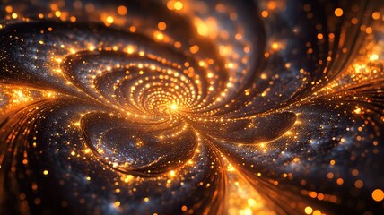 Poster - Captivating Cosmic Spiral of Luminous Energy and Motion in a Dreamlike Dimension  Swirling pulsating vortex of glowing shimmering lights creating a mesmerizing psychedelic visual experience