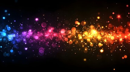 Poster - Mesmerizing abstract background with dazzling multicolored bokeh and glitter burst resembling a celestial explosion in a starry night sky  Vibrant and energetic digital with a fantasy