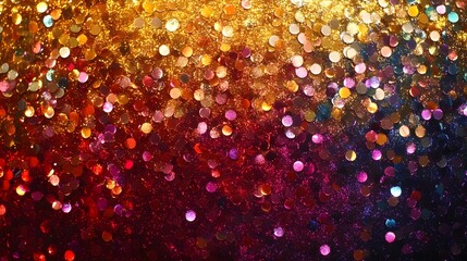 Poster - Vibrant metallic gold glitter sparkles shimmering across a bright festive abstract background texture  Dazzling shiny and iridescent this digital graphic design exudes a sense of luxury elegance and