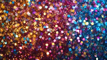 Poster - mesmerizing glittering kaleidoscopic of vibrant metallic colors and sparkling textures abstract digi