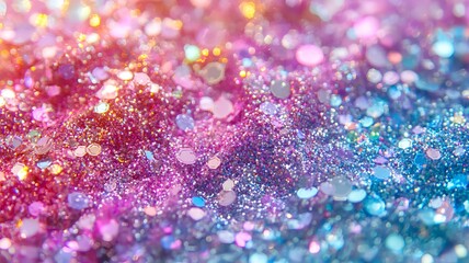 Poster - dazzling abstract background with iridescent holographic and prismatic glittering sparkles in a rain