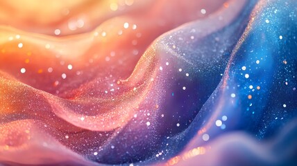 Poster - Mesmerizing Cosmic Abstraction Iridescent galactic textures shimmering prismatic hues and captivating digital fantasy landscapes  This vibrant futuristic