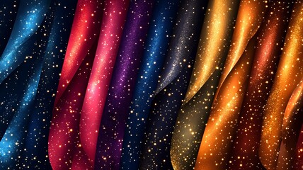 Poster - vibrant and shimmering abstract background with a burst of colorful glittering sparkles creating a d
