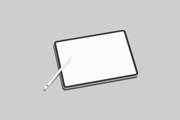 landscape tablet screen blank mockup