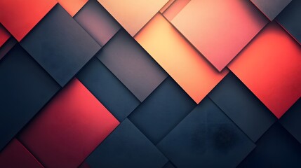 Poster - vibrant geometric abstract composition with layered shapes and gradients minimalist digital artwork 