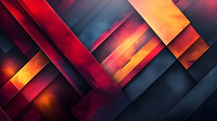 Poster - mesmerizing abstract geometric composition featuring a dynamic interplay of vibrant contrasting colo