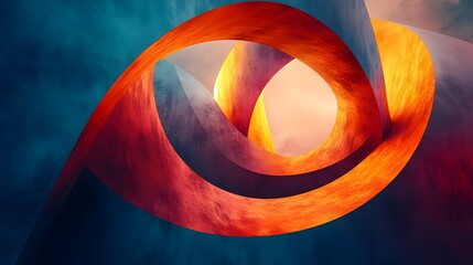 Poster - a striking and captivating abstract digital artwork featuring a seamless blend of sleek geometric sh