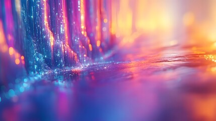 Poster - Mesmerizing abstract background featuring dynamic spectrum refraction vivid color gradients and captivating light patterns that create a futuristic technological and ethereal visual experience