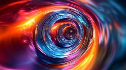 Poster - Captivating abstract composition featuring a mesmerizing swirling vortex of vibrant luminous colors and dynamic energy  The fluid