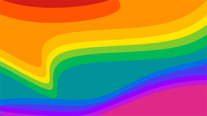 Aufkleber - Abstract colorful wavy shape background dynamic shape design vector illustration. Rainbow background