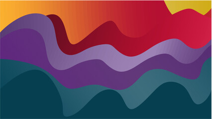 Aufkleber - Abstract colorful wavy shape background dynamic shape design vector illustration. Rainbow background