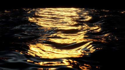 Poster - Captivating Glimmering Waveform Reflected Rhythmic Symmetry in Nature   Fluid Luminous Undulations of Light and Motion Create a Mesmerizing Aquatic Abstract Landscape