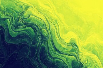 Poster - Fresh lime green and yellow gradient background with fluid lines and neon highlights, exuding vibrancy and energy