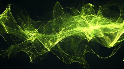Leinwandbilder - Abstract Lime Green Energy Wave Forms