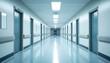 © talkative.studio - Long Sterile Hospital Corridor With Many Doors