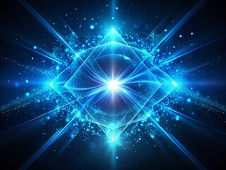 Aufkleber - Futuristic Glowing Blue Abstract Shape Dark Background - Dynamic Poster Header Wallpaper