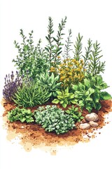 Poster - Garden with diverse flora