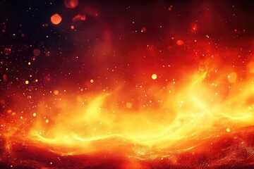 Poster - Intense red and scarlet gradient background with fiery glow and grunge textures, offering a bold and dramatic aesthetic
