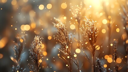 Poster - Shimmering bokeh sparkles glowing with tonal radiance blending harmonious forms and vibrant contours into a captivating abstract digital artwork