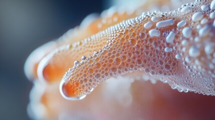 Poster - Close-up of a hand covered in bubbles, creating an intriguing texture and visual effect.