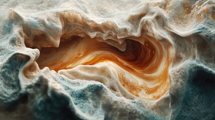 Poster - Beautiful abstract texture featuring swirling cream and orange colors resembling natural formations.