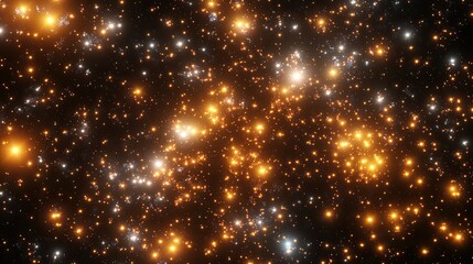 Poster - Abstract D floating particles in space with glowing light trails and smooth gradient transitions.