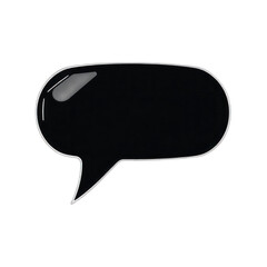 Black speech bubble, communication, blank space, digital design, website element.