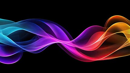Aufkleber - dynamic futuristic light ribbons flowing in smooth patterns and vibrant neon hues.